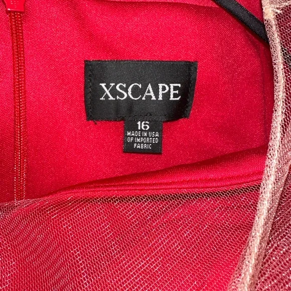 Brand new red dress with sheer mesh in a size 16 from Xscape. - Picture 3 of 5